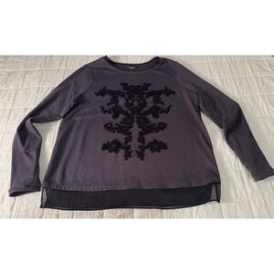 Simply Vera Vera Wang‎ Embellished Top Long Sleeve Blouse Women's Size Medium